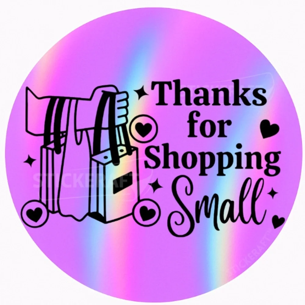 2” Round Thanks for Shopping Small Stickers – 100 Pack Small Business Labels
